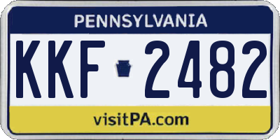 PA license plate KKF2482