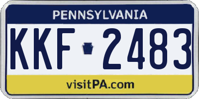 PA license plate KKF2483