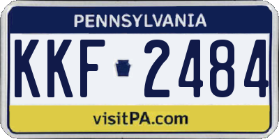PA license plate KKF2484