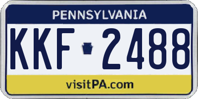 PA license plate KKF2488