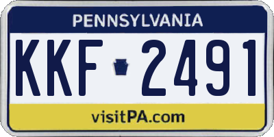 PA license plate KKF2491