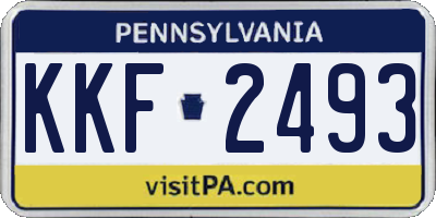PA license plate KKF2493