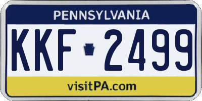 PA license plate KKF2499