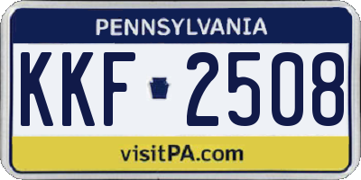 PA license plate KKF2508