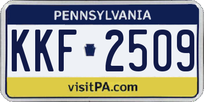 PA license plate KKF2509