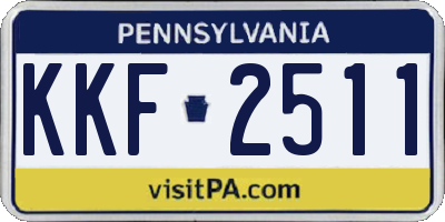 PA license plate KKF2511