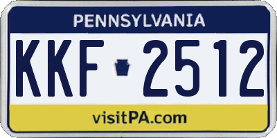PA license plate KKF2512