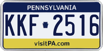 PA license plate KKF2516