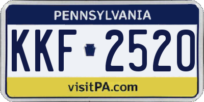 PA license plate KKF2520