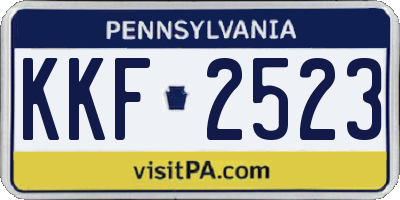 PA license plate KKF2523