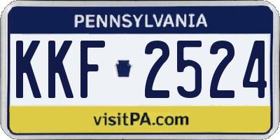 PA license plate KKF2524