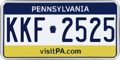PA license plate KKF2525