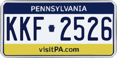 PA license plate KKF2526