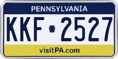 PA license plate KKF2527
