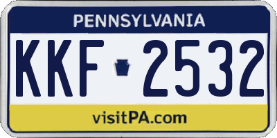 PA license plate KKF2532