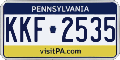PA license plate KKF2535