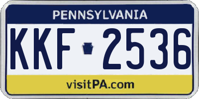 PA license plate KKF2536
