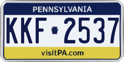 PA license plate KKF2537