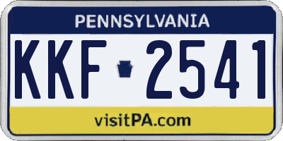 PA license plate KKF2541