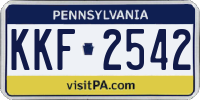 PA license plate KKF2542