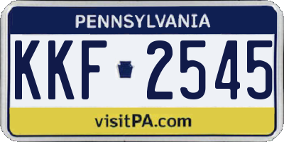 PA license plate KKF2545