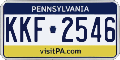 PA license plate KKF2546