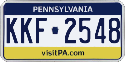 PA license plate KKF2548