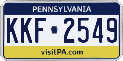 PA license plate KKF2549