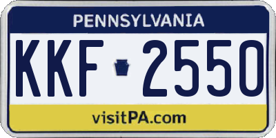 PA license plate KKF2550