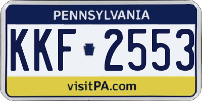 PA license plate KKF2553