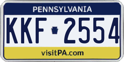 PA license plate KKF2554