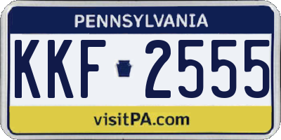 PA license plate KKF2555