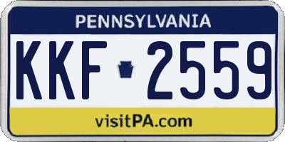 PA license plate KKF2559