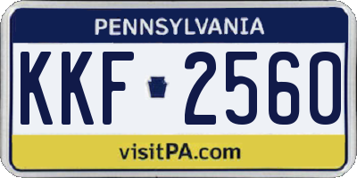PA license plate KKF2560