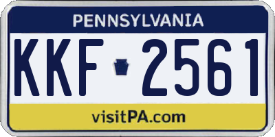 PA license plate KKF2561