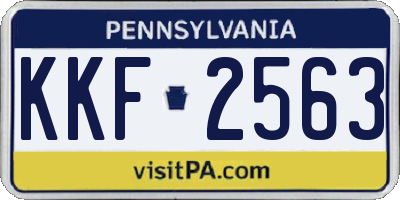 PA license plate KKF2563