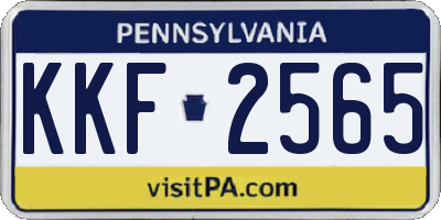 PA license plate KKF2565