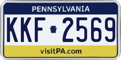 PA license plate KKF2569
