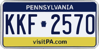 PA license plate KKF2570