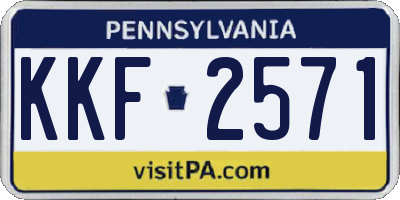 PA license plate KKF2571