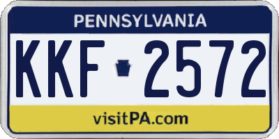 PA license plate KKF2572