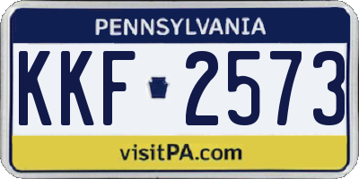 PA license plate KKF2573
