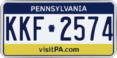 PA license plate KKF2574