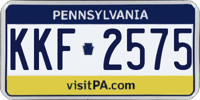 PA license plate KKF2575