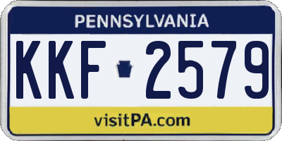 PA license plate KKF2579