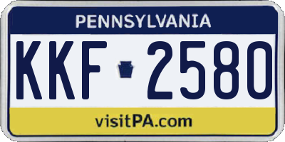 PA license plate KKF2580