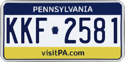 PA license plate KKF2581