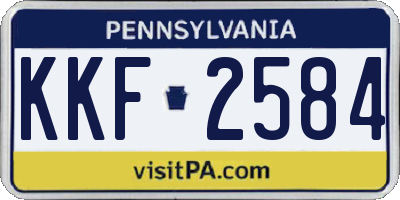 PA license plate KKF2584