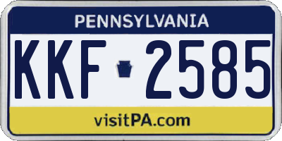 PA license plate KKF2585