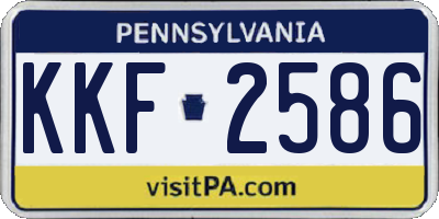 PA license plate KKF2586